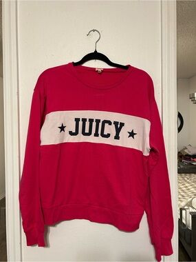 Juicy Couture Hot Pink Crewneck Sweatshirt with White Label